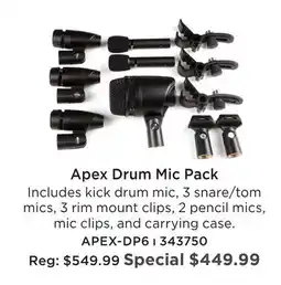 Long & McQuade APEX DRUM MIC PACK offer
