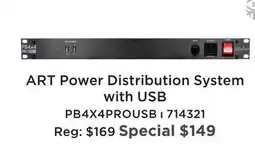 Long & McQuade ART POWER DISTRIBUTION SYSTEM WITH USB offer