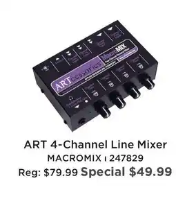 Long & McQuade ART 4-CHANNEL LINE MIXER offer
