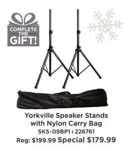 Long & McQuade YORKVILLE SPEAKER STANDS WITH NYLON CARRY BAG offer