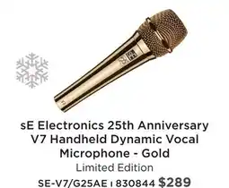 Long & McQuade SE ELECTRONICS 25TH ANNIVERSARY V7 HANDHELD DYNAMIC VOCAL MICROPHONE - GOLD offer