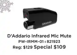 Long & McQuade D'ADDARIO INFRARED MIC MUTE offer