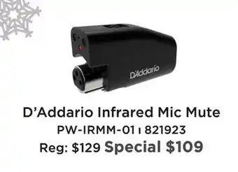 Long & McQuade D'ADDARIO INFRARED MIC MUTE offer