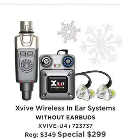 Long & McQuade XVIVE WIRELESS IN EAR SYSTEMS WITHOUT EARBUDS offer