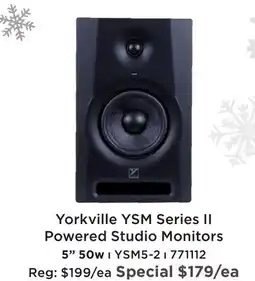Long & McQuade YORKVILLE YSM SERIES II POWERED STUDIO MONITORS offer