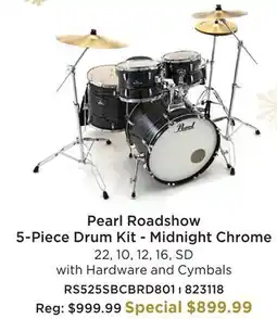 Long & McQuade PEARL ROADSHOW 5-PIECE DRUM KIT-MIDNIGHT CHROME offer