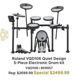 Long & McQuade ROLAND VQD106 QUIET DESIGN 5-PIECE ELECTRONIC DRUM KIT offer