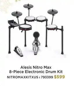 Long & McQuade ALESIS NITRO MAX 8-PIECE ELECTRONIC DRUM KIT offer