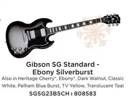 Long & McQuade GIBSON SG STANDARD-EBONY SILVERBURST offer