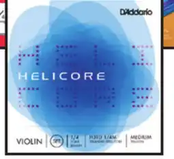 Long & McQuade D'ADDARIO 4/4 MEDIUM TENSION VIOLIN STRING SETS HELICORE offer