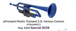 Long & McQuade PTRUMPET PLASTIC TRUMPET 2.0, VARIOUS COLOURS offer