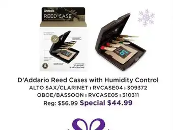 Long & McQuade D'ADDARIO REED CASES WITH HUMIDITY CONTROL offer