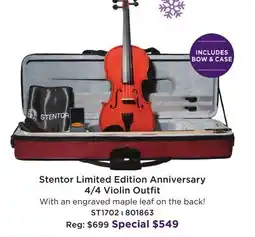 Long & McQuade STENTOR LTD ED. ANNIVERSARY 4/4 VIOLIN OUTFIT offer