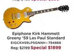 Long & McQuade EPIPHONE KIRK HAMMETT GREENY '59 LES PAUL STANDARD offer