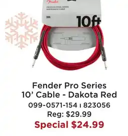 Long & McQuade FENDER PRO SERIES 10' CABLE - DAKOTA RED offer