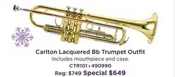 Long & McQuade CARLTON LACQUERED BB TRUMPET OUTFIT offer