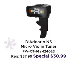 Long & McQuade D'ADDARIO NS MICRO VIOLIN TUNER offer