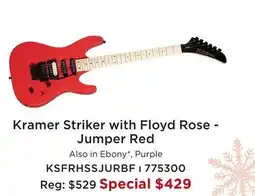 Long & McQuade KRAMER STRIKER WITH FLOYD ROSE - JUMPER RED offer