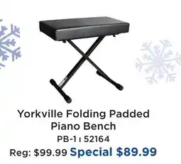 Long & McQuade YORKVILLE FOLDING PADDED PIANO BENCH offer