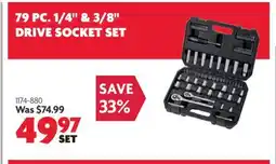 Home Hardware 79 PC. 1/4 & 3/8 DRIVE SOCKET SET offer