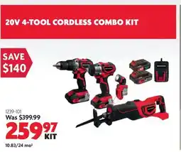 Home Hardware 20V 4-TOOL CORDLESS COMBO KIT offer