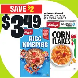 FreshCo Kellogg's Cereal Selected Varieties 269-365 g offer