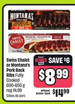 FreshCo Swiss Chalet or Montana's Pork Back Ribs Fully Cooked 600-650 g offer