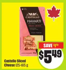 FreshCo Castello Sliced Cheese 125-165 g offer