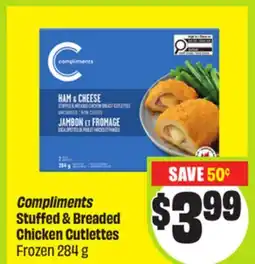 FreshCo Compliments Stuffed & Breaded Chicken Cutlettes Frozen 284 g offer