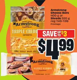 FreshCo Armstrong Cheese Bars 400 g or Shreds 320 g offer