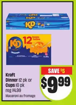 FreshCo Kraft Dinner 12 pk or Cups 10 pk offer