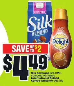 FreshCo Silk Beverage 1.75-1.89L Selected Varieties International Delight Coffee Whitener 946 mL offer