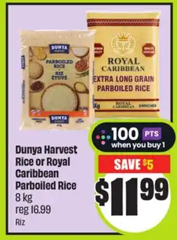 FreshCo Dunya Harvest Rice or Royal Caribbean Parboiled Rice 8 kg offer