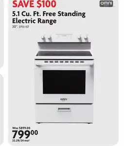 Home Hardware 5.1 Cu. Ft. Free Standing Electric Range offer