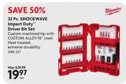 Home Hardware 32 Pc. SHOCKWAVE Impact Duty Driver Bit Set offer