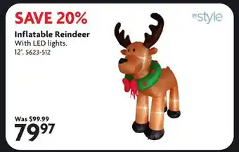 Home Hardware Inflatable Reindeer offer