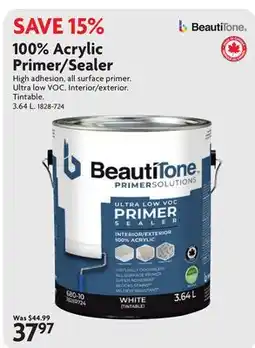 Home Hardware 100% Acrylic Primer/Sealer offer