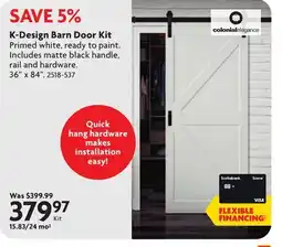 Home Hardware K-Design Barn Door Kit offer