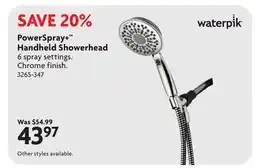 Home Hardware PowerSpray+ Handheld Showerhead offer