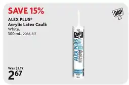 Home Hardware ALEX PLUS Acrylic Latex Caulk offer