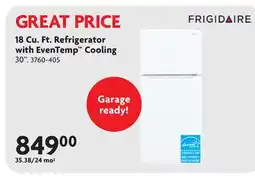 Home Hardware 18 Cu. Ft. Refrigerator with EvenTemp Cooling offer