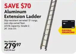 Home Hardware Aluminum Extension Ladder offer