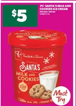 Real Canadian Superstore PC SANTA'S MILK AND COOKIES ICE CREAM, 946 ML offer