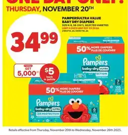 Real Canadian Superstore PAMPERSULTRA VALUE BABY DRY DIAPERS, SIZE N-8, 58-200'S offer