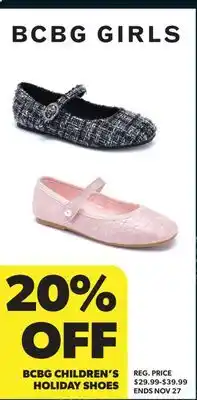 Real Canadian Superstore BCBG CHILDREN'S HOLIDAY SHOES offer