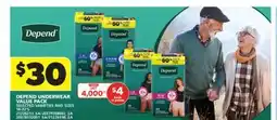 Real Canadian Superstore DEPEND UNDERWEAR VALUE PACK, 18-32'S offer