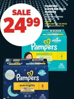 Real Canadian Superstore PAMPERS SUPER BIG PACK DIAPERS, SIZE N - 8, 32-120' S offer