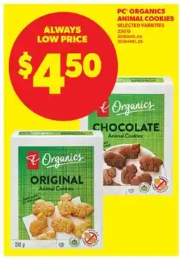 Real Canadian Superstore PC ORGANICS ANIMAL COOKIES, 250 G offer