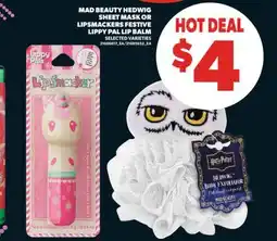 Real Canadian Superstore MAD BEAUTY HEDWIG SHEET MASK OR LIPSMACKERS FESTIVE LIPPY PAL LIP BALM offer