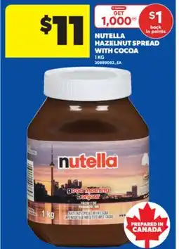 Real Canadian Superstore NUTELLA HAZELNUT SPREAD WITH COCOA 1 KG offer